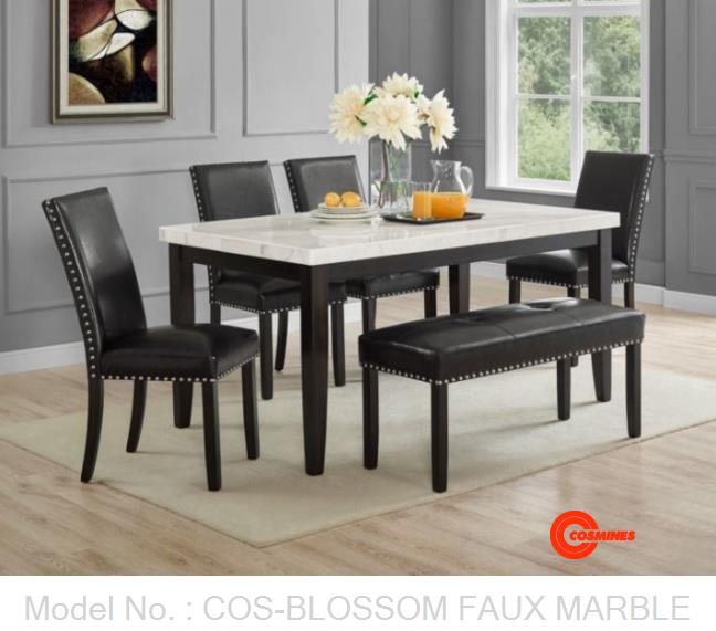 COS-BLOSSOM FAUX MARBLE DINING